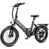 Electric Bike Yoloway F10 250W Motor 36V12.5AH Battery 20*3.0 Inch Tires Disc Brakes - Black